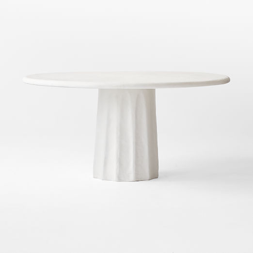Boscoe 60" Round White Concrete Indoor/Outdoor Dining Table