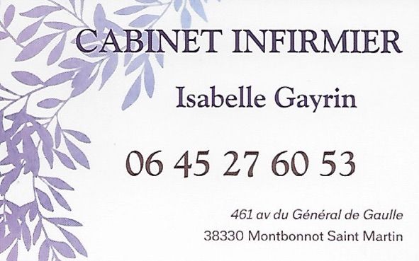 Gayrin Isabelle infirmier, infirmière (cabinet, soins à domicile)