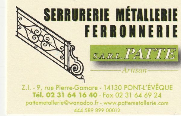 Sarl Patte métaux non ferreux et alliages (production, transformation, négoce)