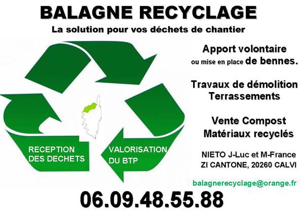 Balagne Recyclage SARL récupération, traitement de déchets divers