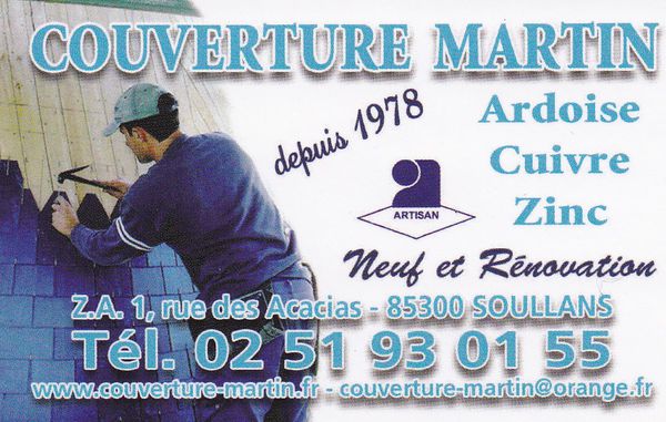 Couverture Martin couverture, plomberie et zinguerie (couvreur, plombier, zingueur)