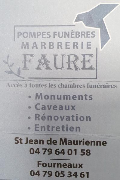 Marbrerie Faure pompes funèbres, inhumation et crémation (fournitures)