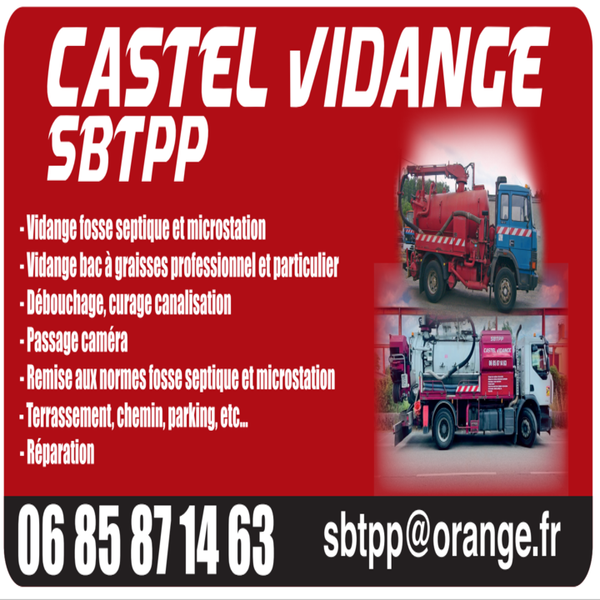 SBTPP Castel Vidange fosse septique et accessoires