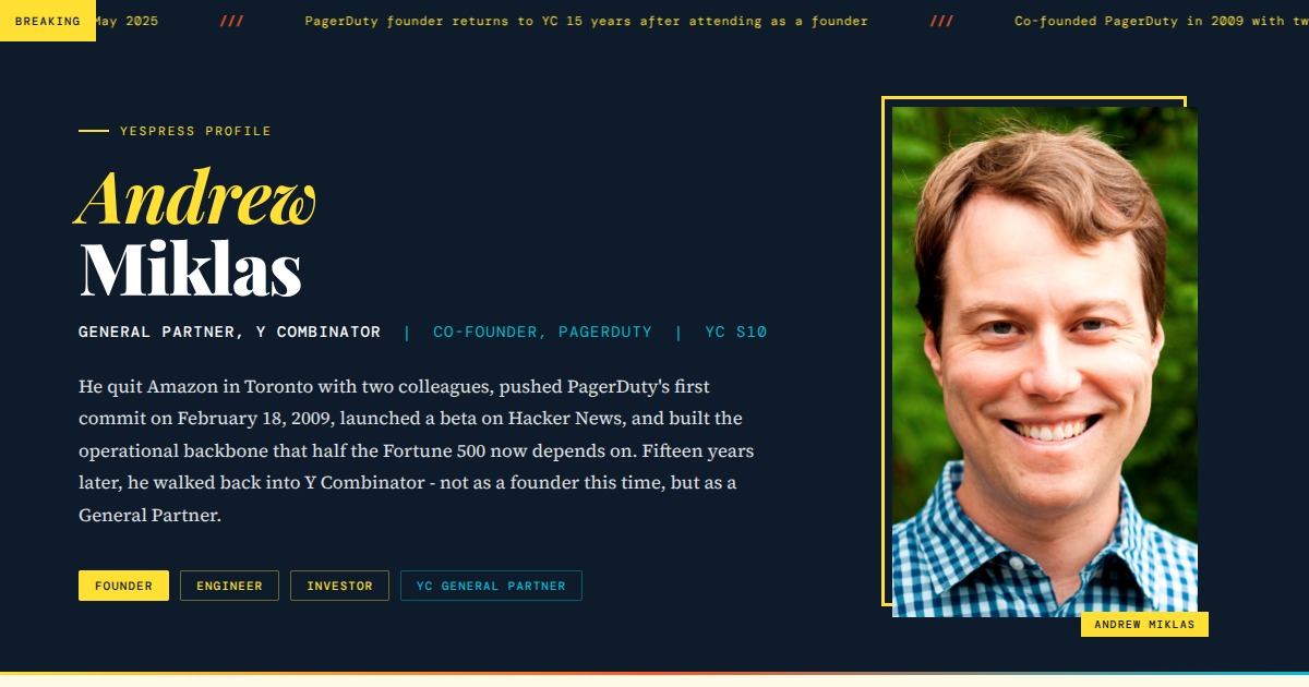 Andrew Miklas - General Partner, Y Combinator | YesPress