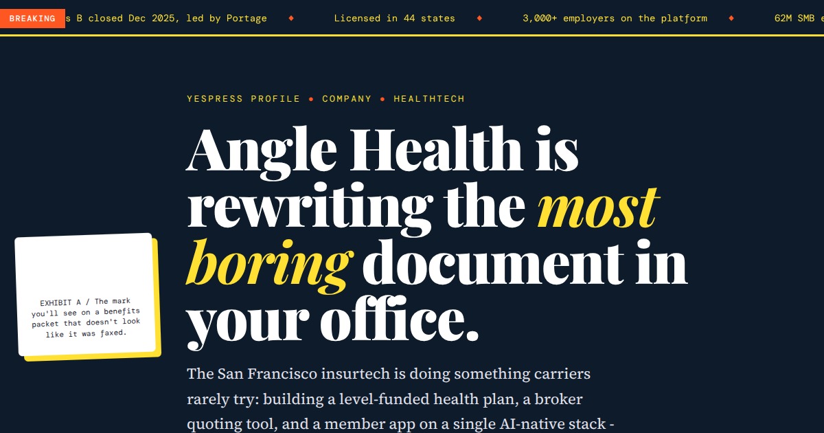 Angle Health - The Modern Level-Funded Health Plan | YesPress