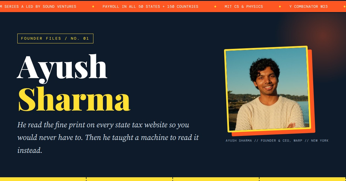 Ayush Sharma - Founder & CEO of Warp