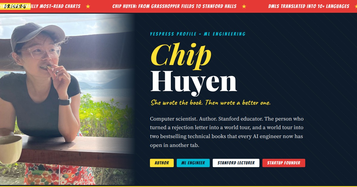 Chip Huyen - AI Engineer, Author & Educator | YesPress