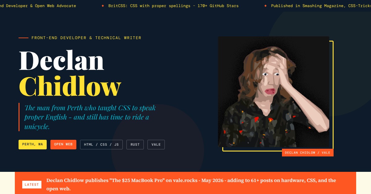 Declan Chidlow - Front-End Developer, Writer & Open Web Advocate | YesPress