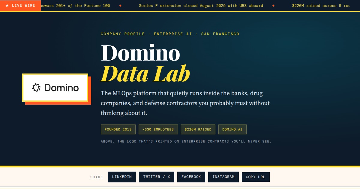 Domino Data Lab - The Quiet MLOps Engine Behind the Fortune 100 | YesPress