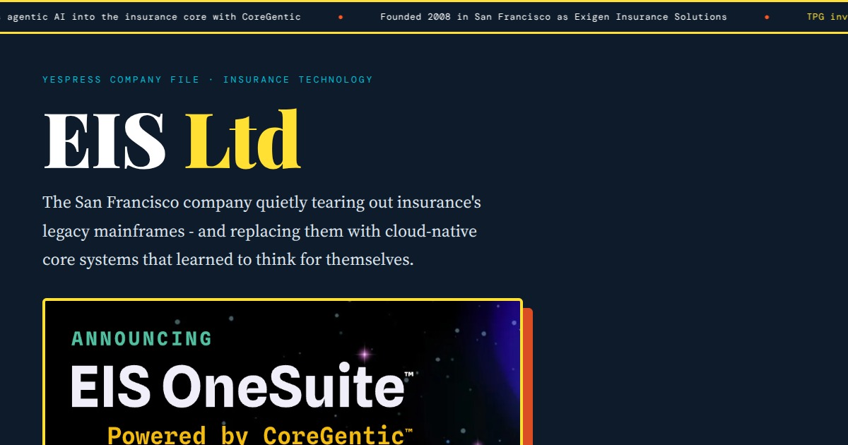 EIS Ltd - The Company Quietly Rewiring Insurance Software