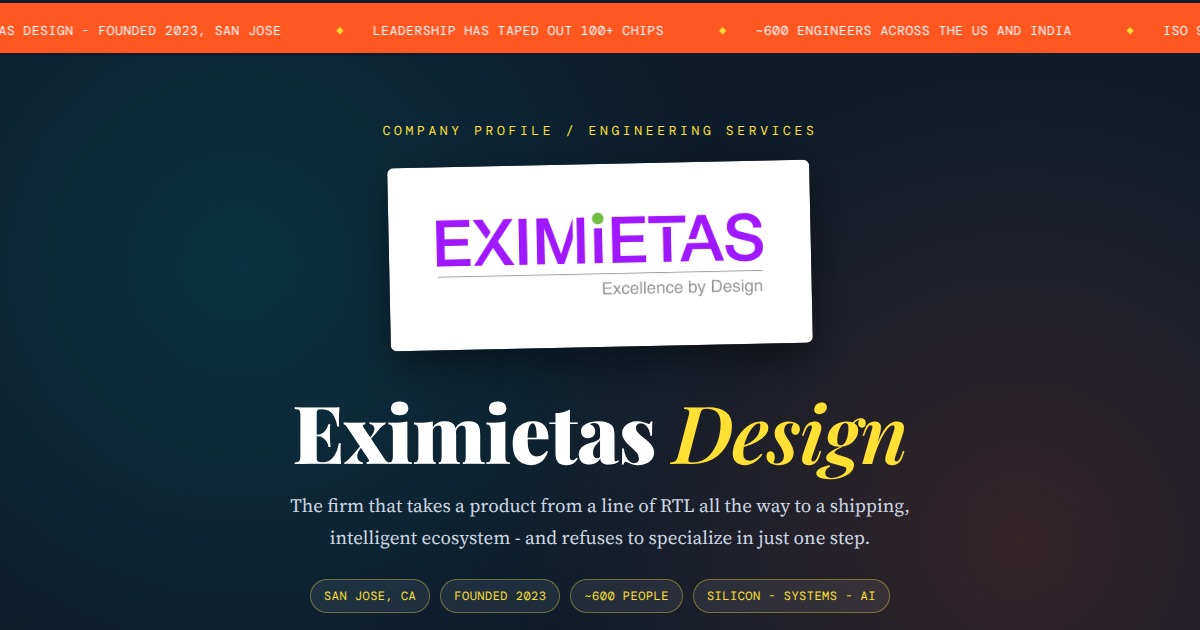 Eximietas Design - From Idea to Silicon to Intelligent Ecosystem