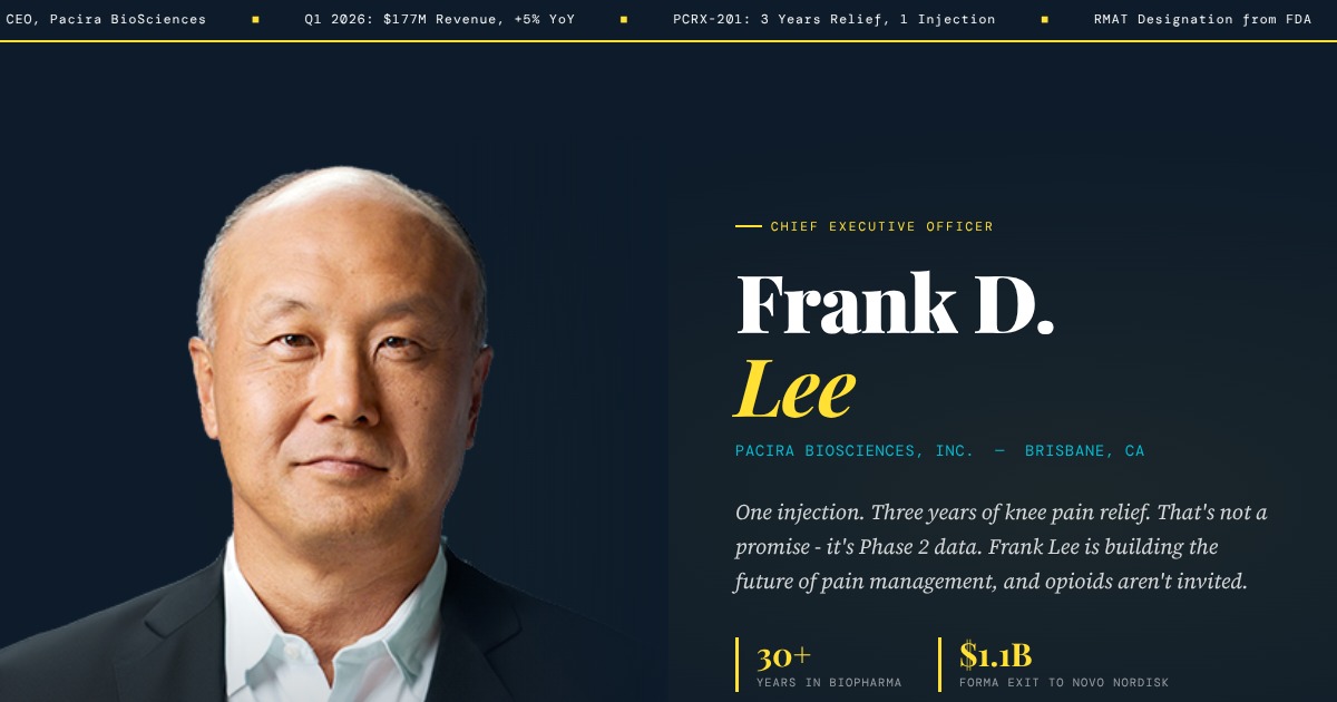 Frank D. Lee - CEO, Pacira BioSciences | YesPress