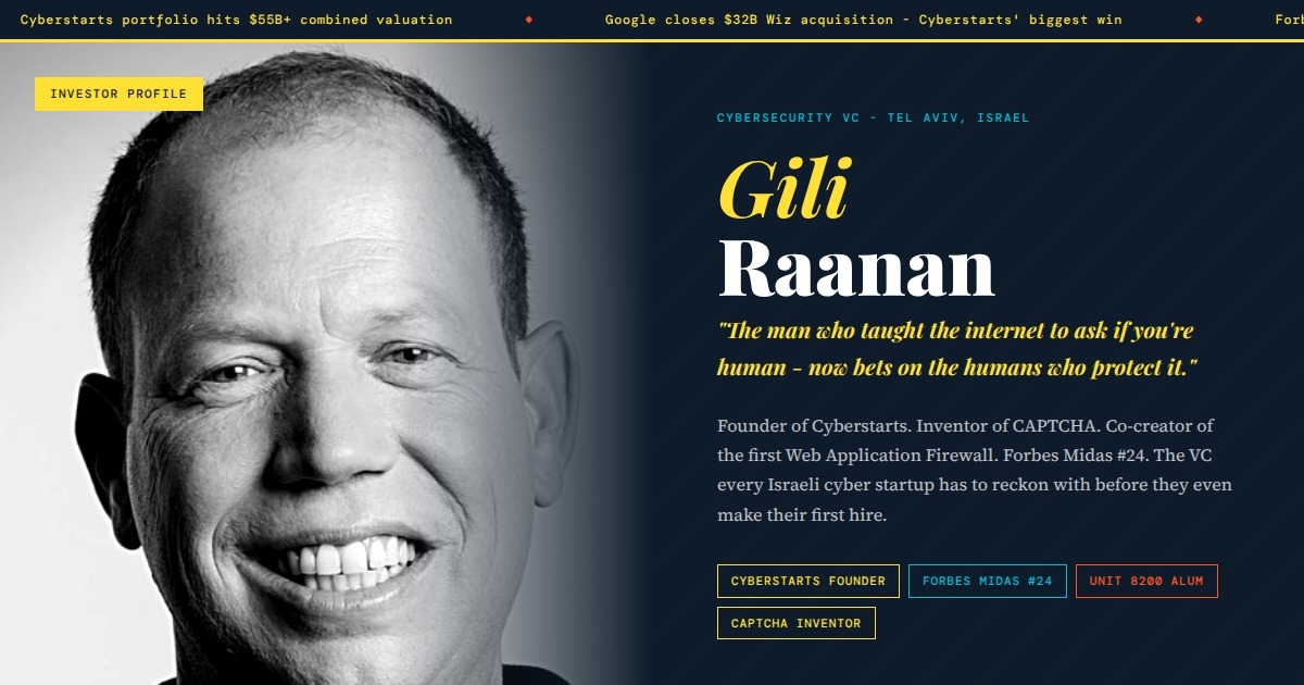 Gili Raanan - Cyberstarts Founder & Cybersecurity VC Pioneer | YesPress