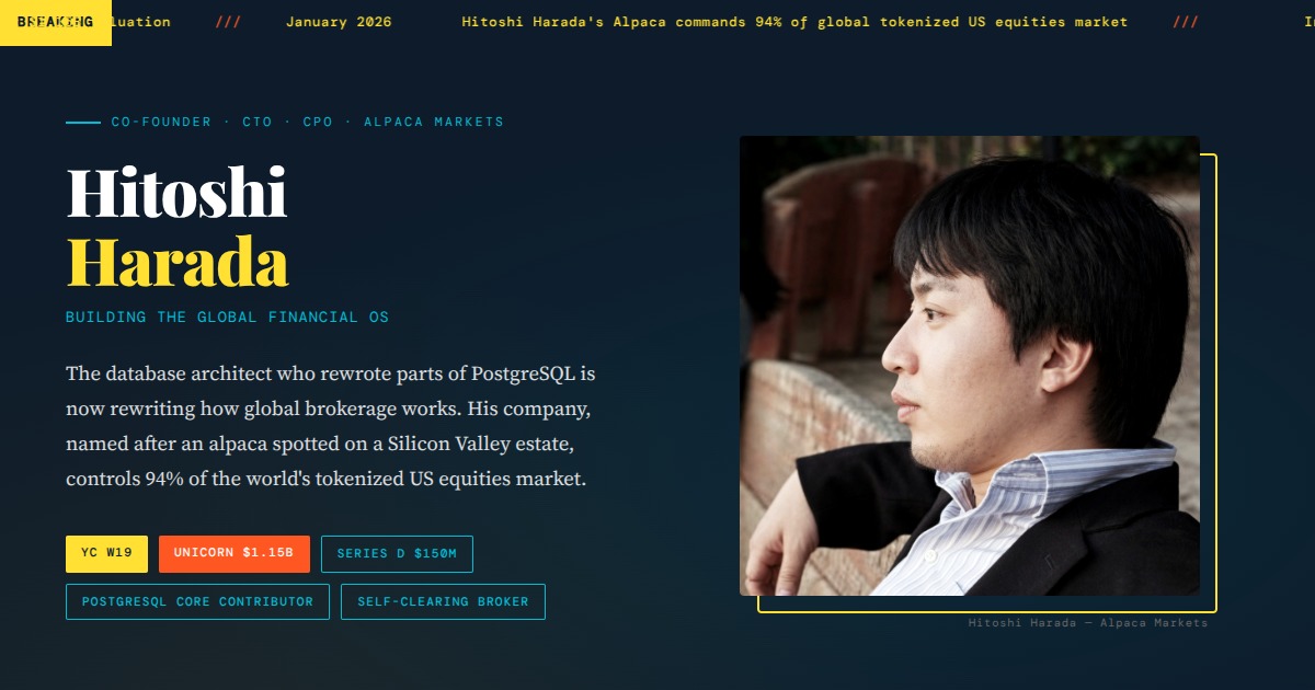 Hitoshi Harada - Co-Founder, CTO & CPO at Alpaca Markets