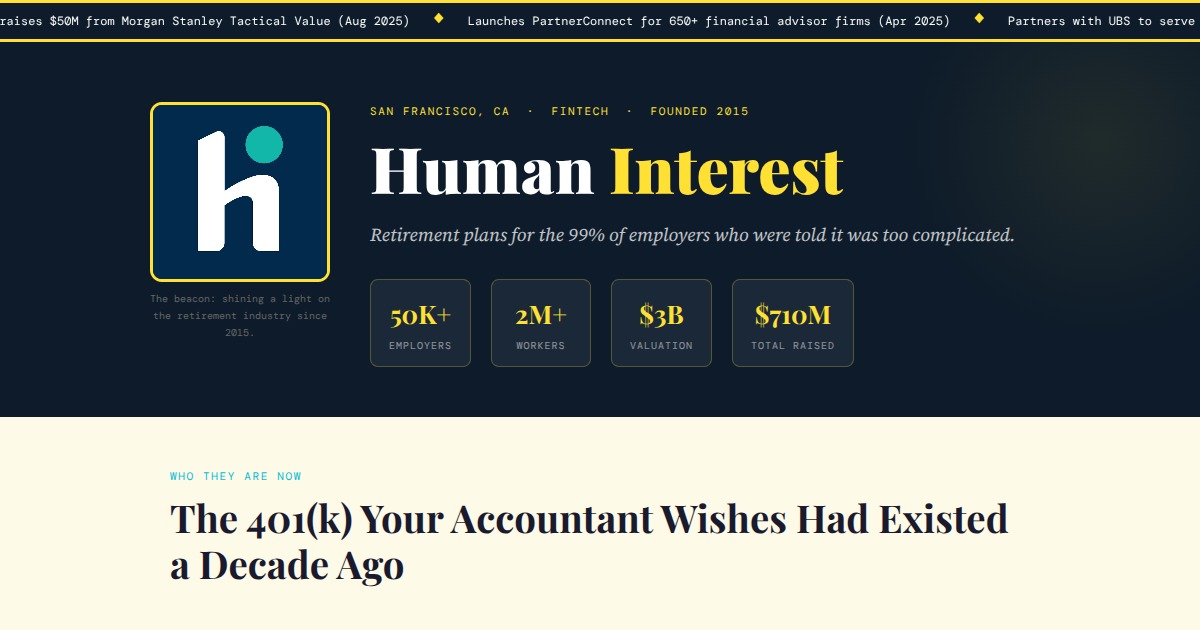 Human Interest - The 401(k) for the Rest of Us | YesPress