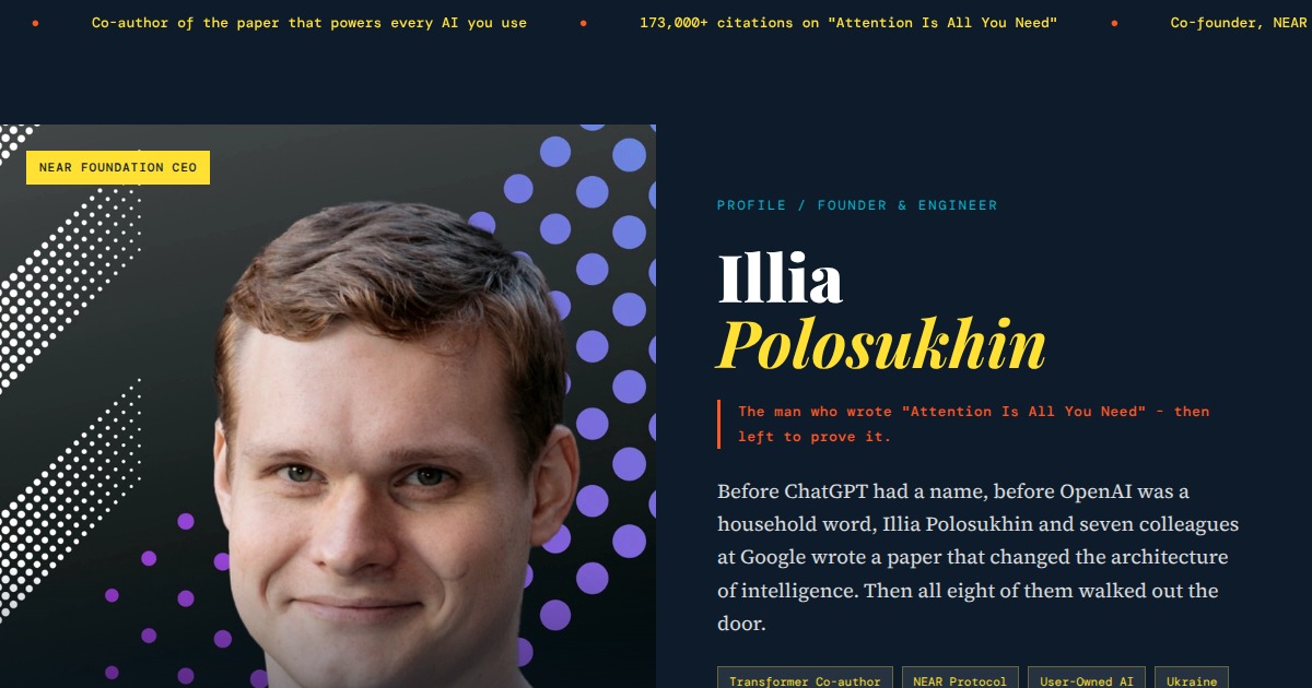 Illia Polosukhin - Co-author of the paper that made AI | YesPress