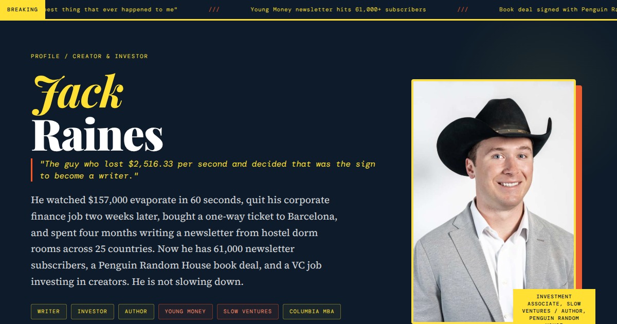 Jack Raines - Writer, Investor, The Guy Who Lost $157K in a Minute and ...