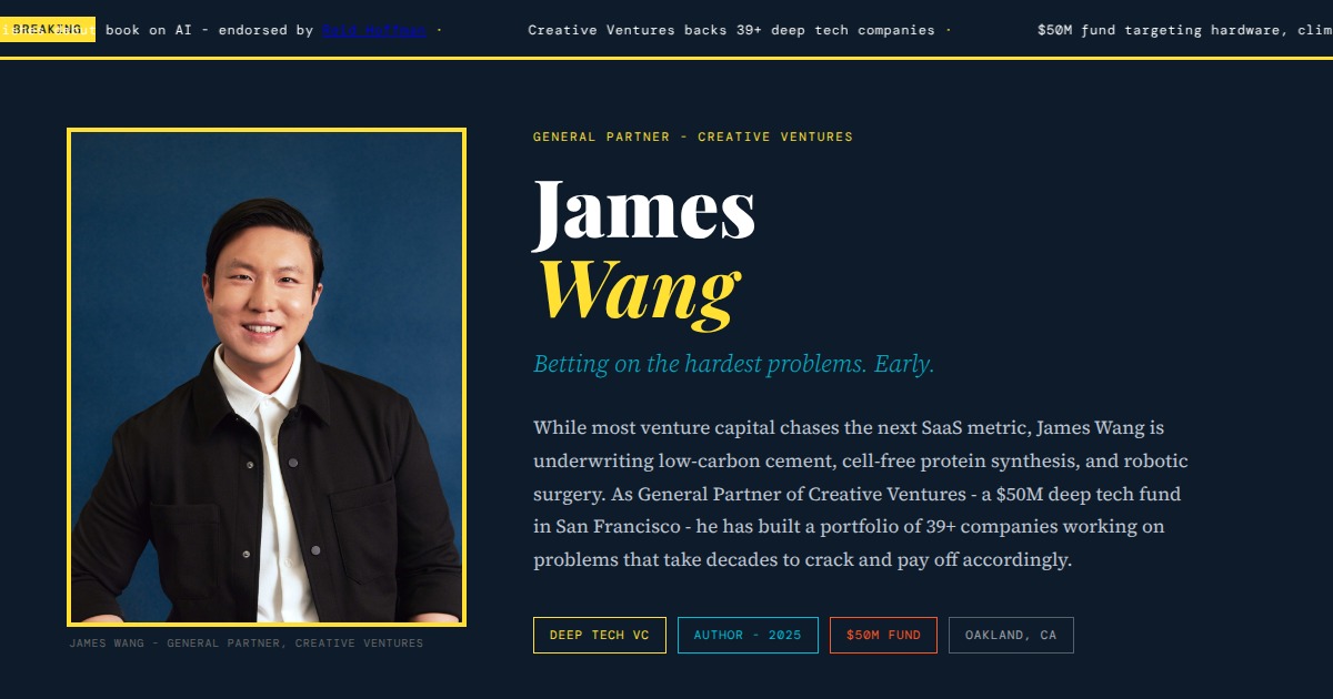 James Wang - General Partner, Creative Ventures