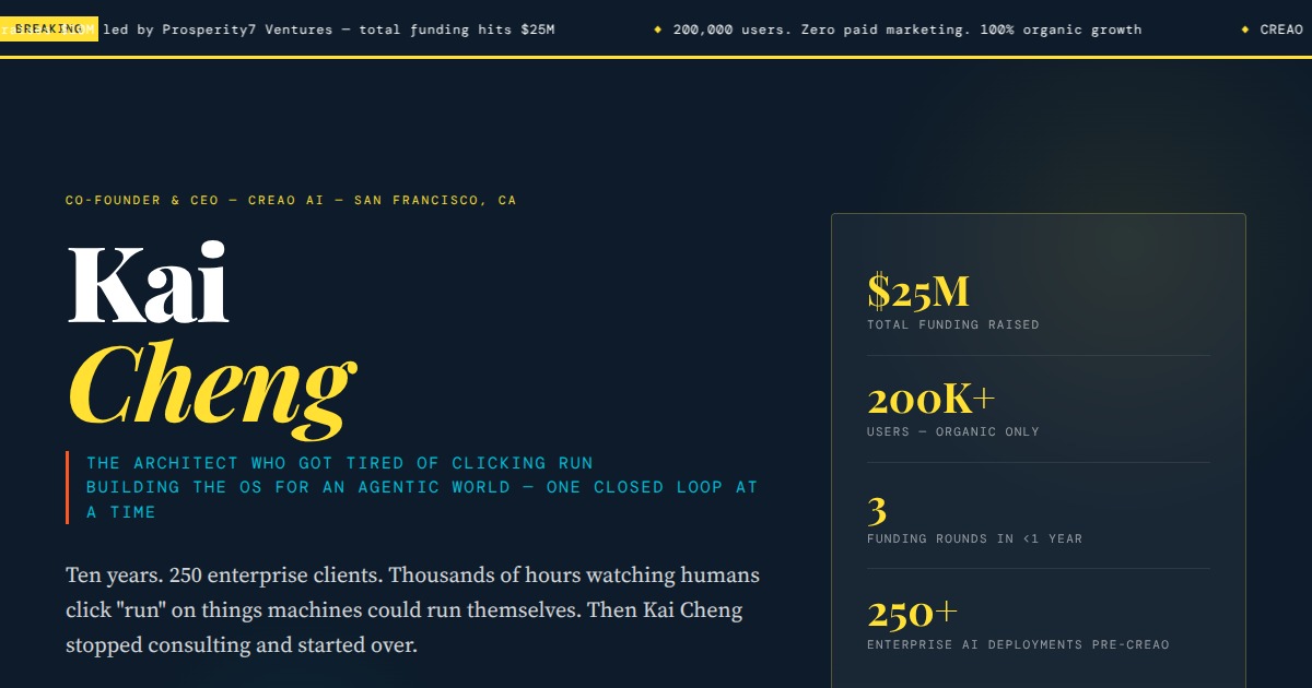Kai Cheng - Co-Founder & CEO, Creao AI | YesPress