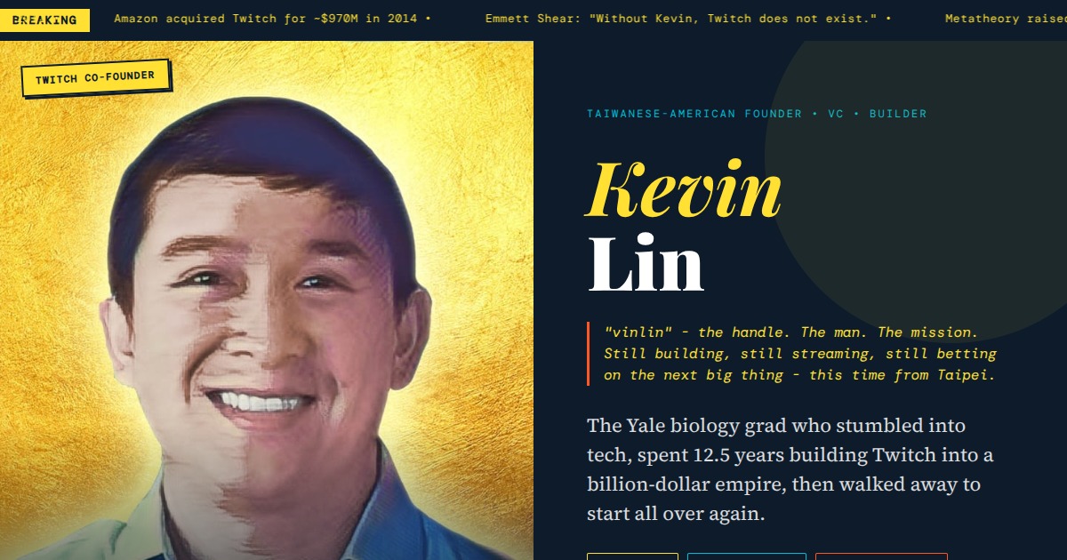 Kevin Lin - Twitch Co-Founder, VC, Builder