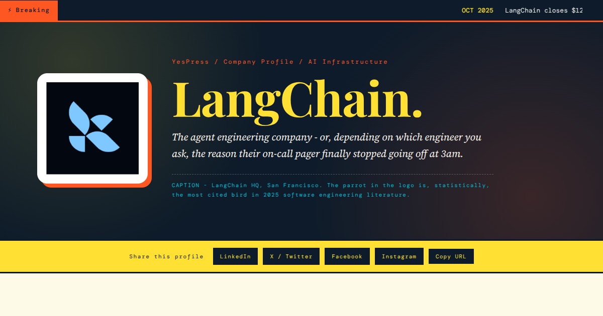 LangChain - The Agent Engineering Company | YesPress