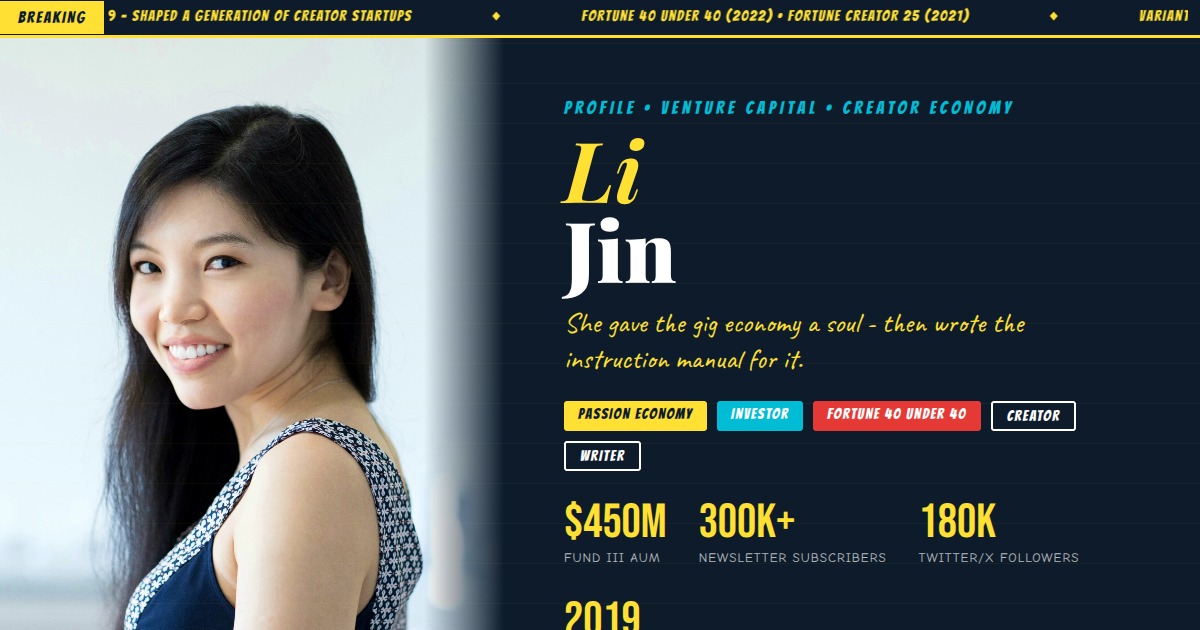 Li Jin - The Passion Economy's Architect | YesPress