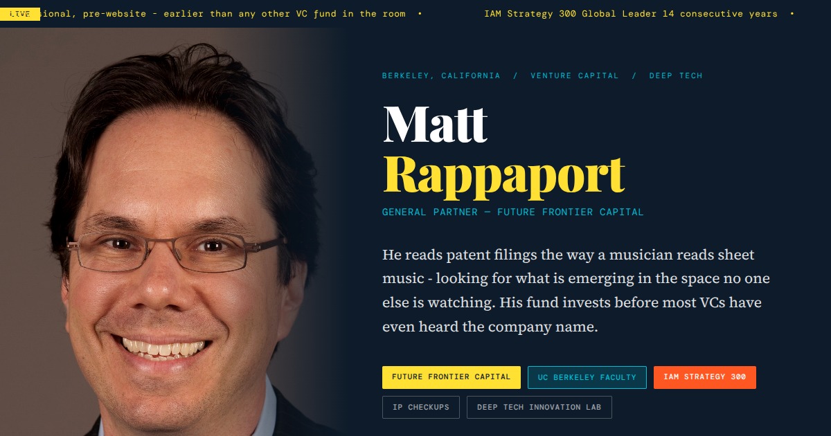 Matt Rappaport - General Partner, Future Frontier Capital | YesPress