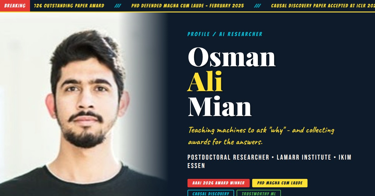 Osman Ali Mian - Causal AI Researcher | YesPress