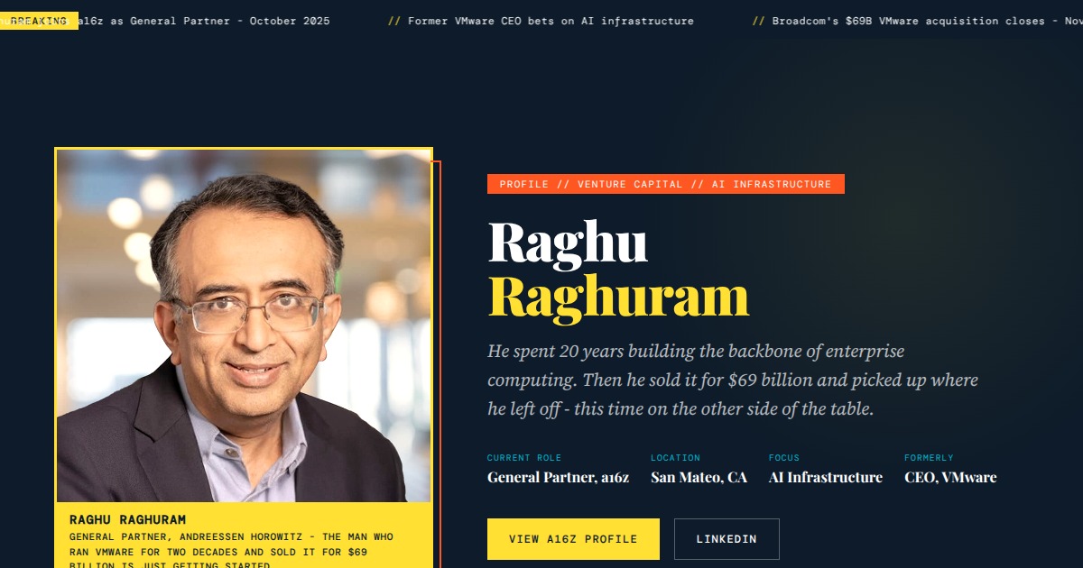 Raghu Raghuram - General Partner, Andreessen Horowitz | YesPress
