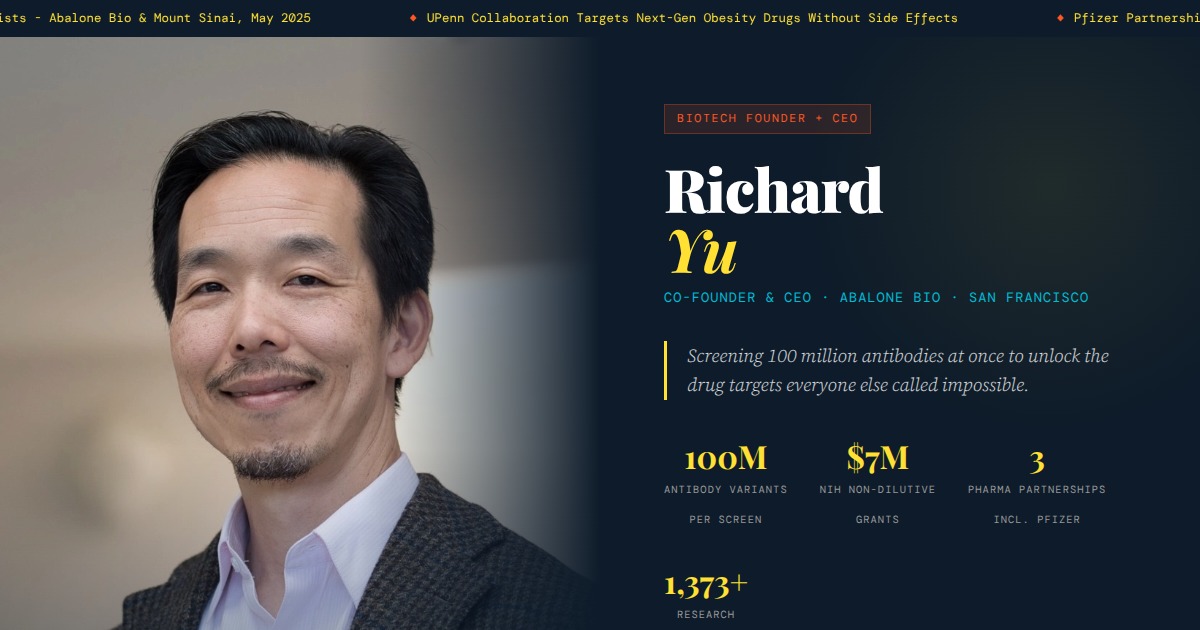 Richard Yu - Co-founder & CEO, Abalone Bio | YesPress