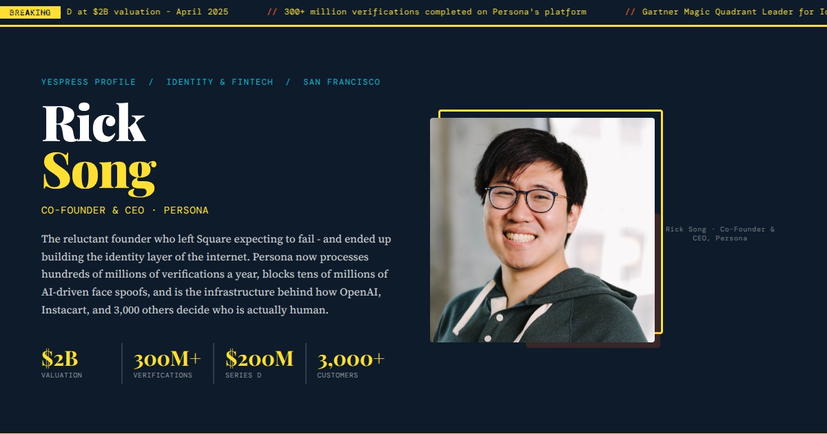 Rick Song - Co-Founder & CEO, Persona | YesPress