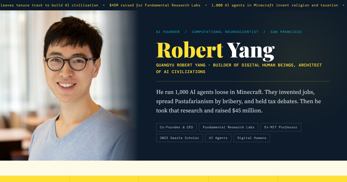 Robert Yang - Co-Founder & CEO, Fundamental Research Labs