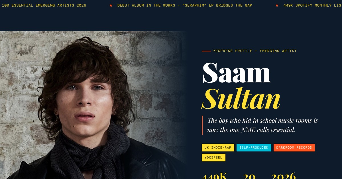 Saam Sultan - UK's Most Intriguing Young Voice | YesPress