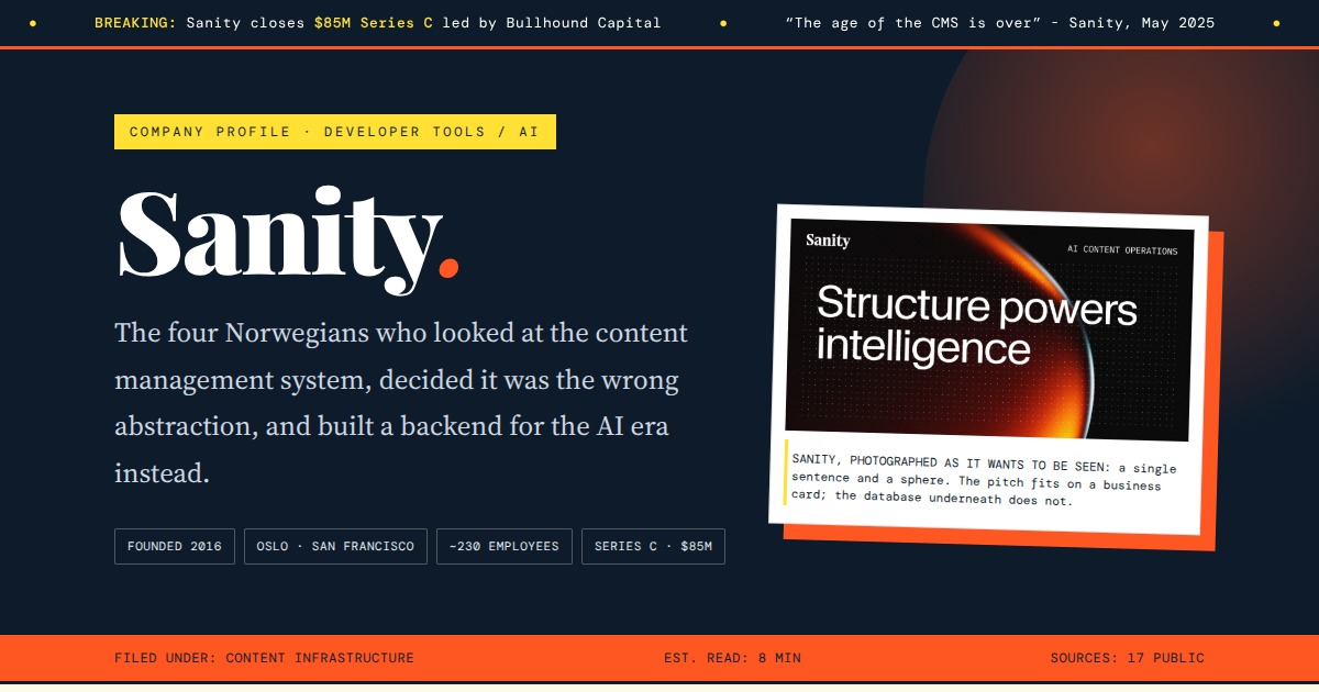 Sanity - The Content Operating System for the AI Era