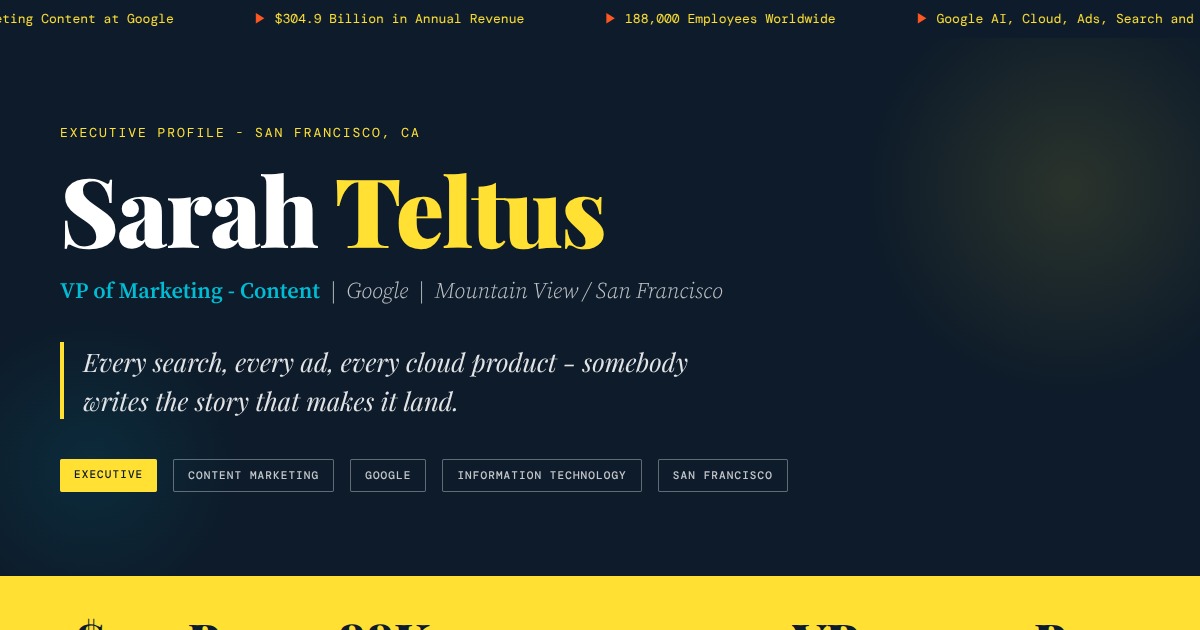Sarah Teltus - VP of Marketing, Content at Google | YesPress