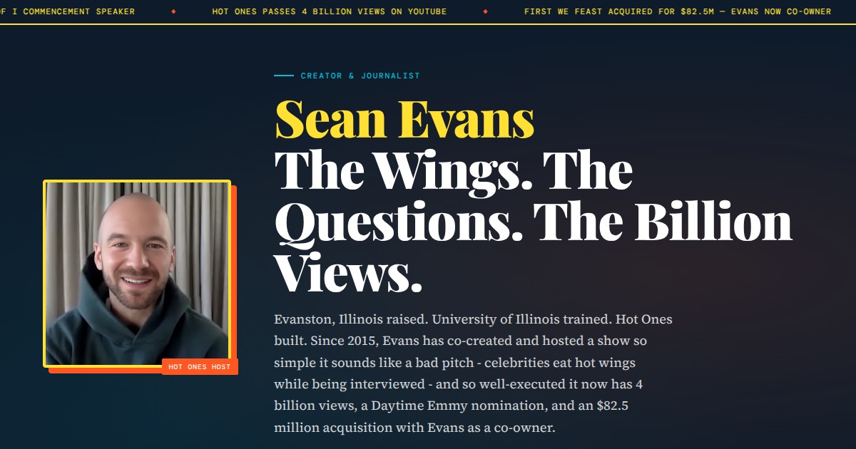 Sean Evans - Host of Hot Ones | YesPress