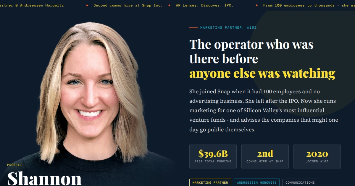 Shannon Bendall - Marketing Partner at Andreessen Horowitz