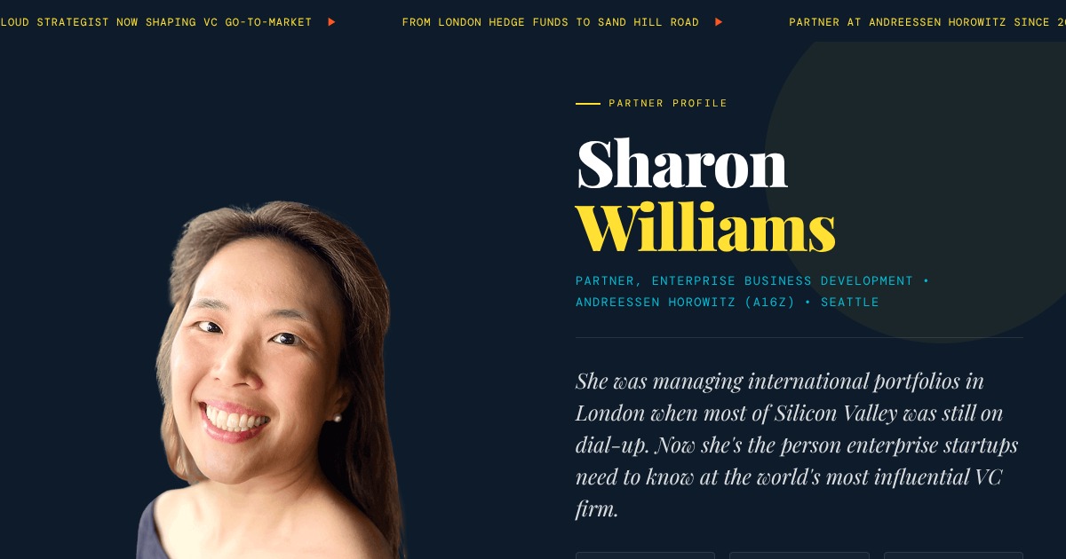 Sharon Williams - Partner, Andreessen Horowitz | YesPress