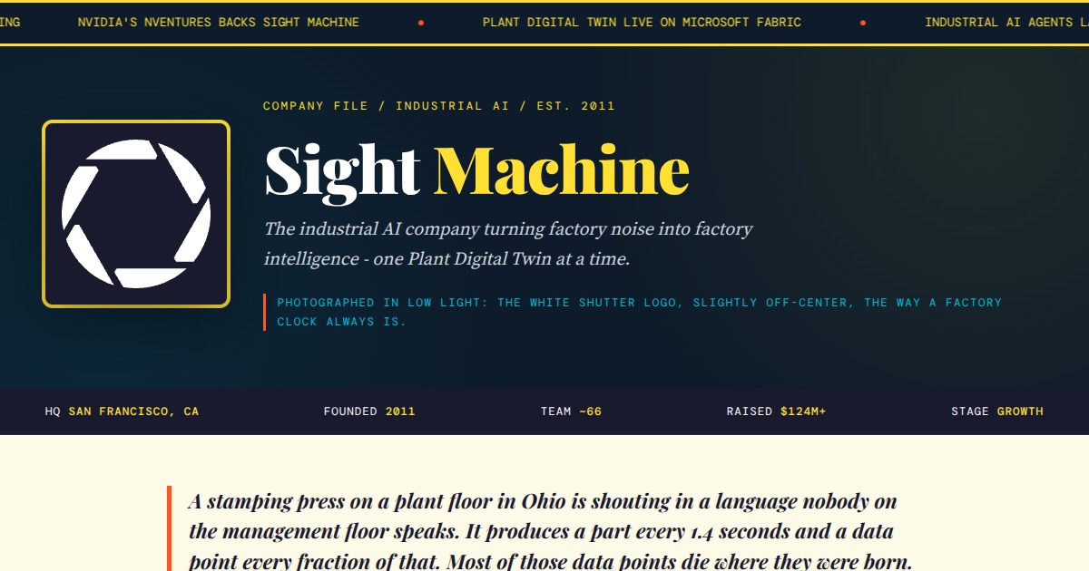 Sight Machine - The Industrial AI Company Quietly Running Global 500 ...