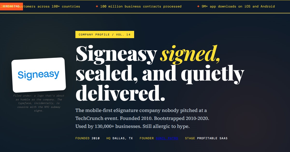 Signeasy - The Mobile-First eSignature Company That Bootstrapped for a ...