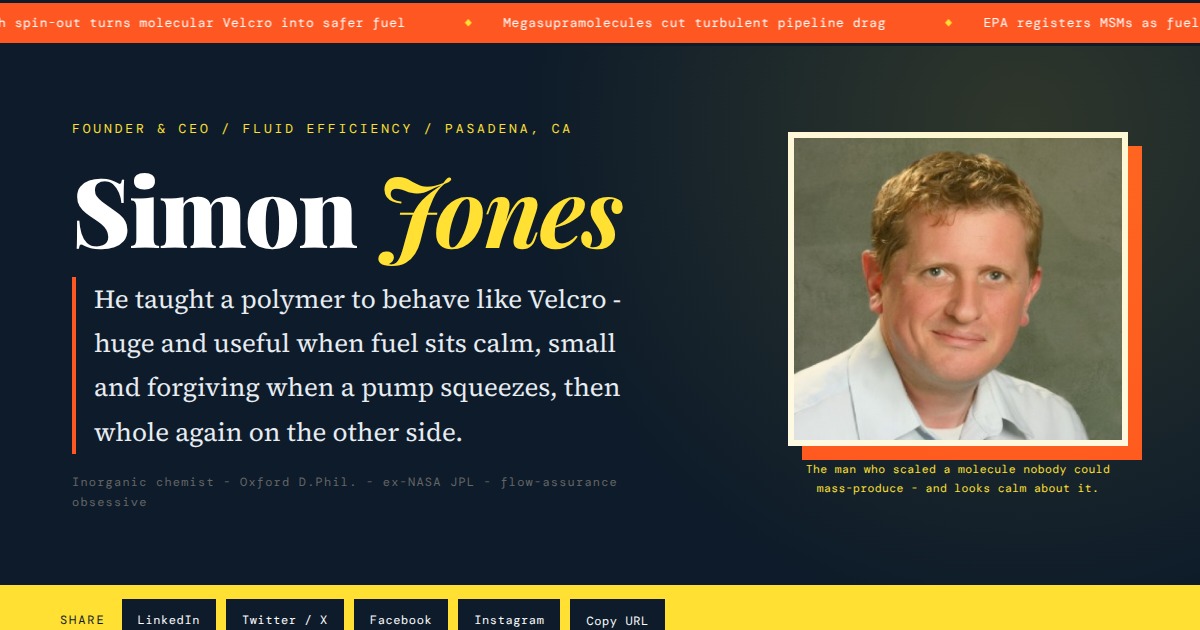 Simon Jones - The Chemist Who Taught a Polymer to Act Like Velcro