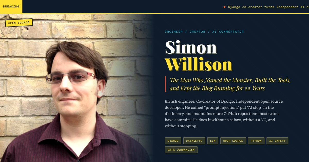 Simon Willison - The Open Source Oracle of the AI Age | YesPress