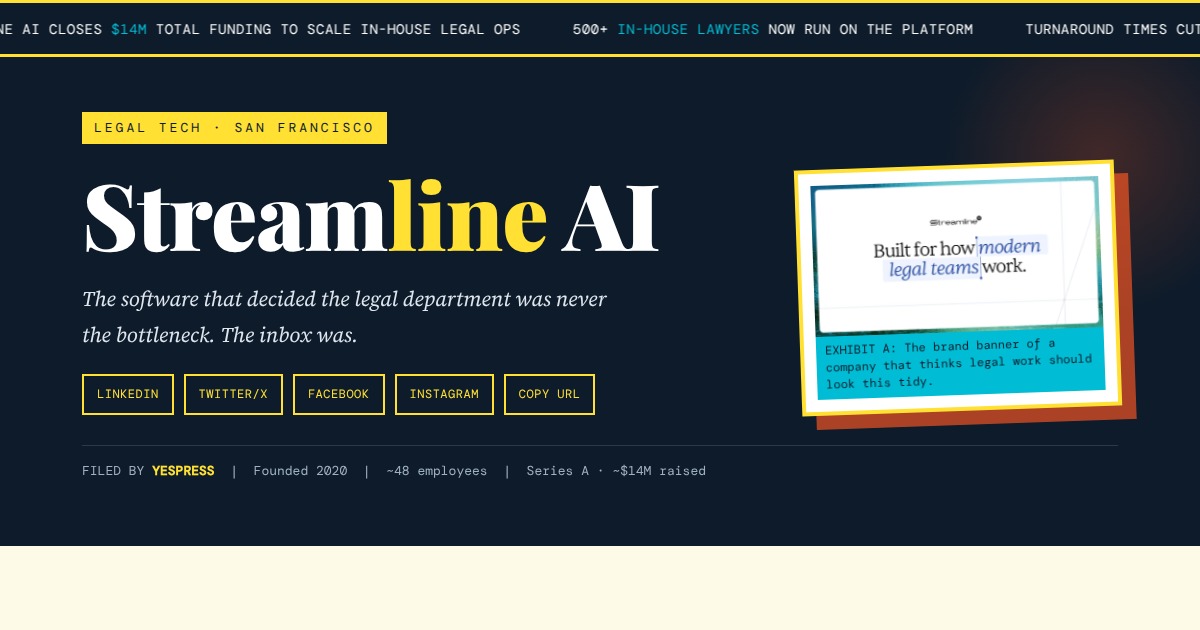 Streamline AI - The Legal-Ops Platform Rewiring In-House Legal Work