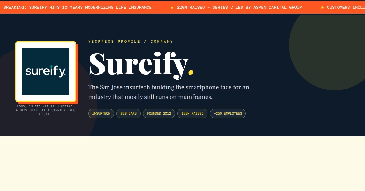 Sureify - The Insurtech Building the Smartphone Face for Life Insurance