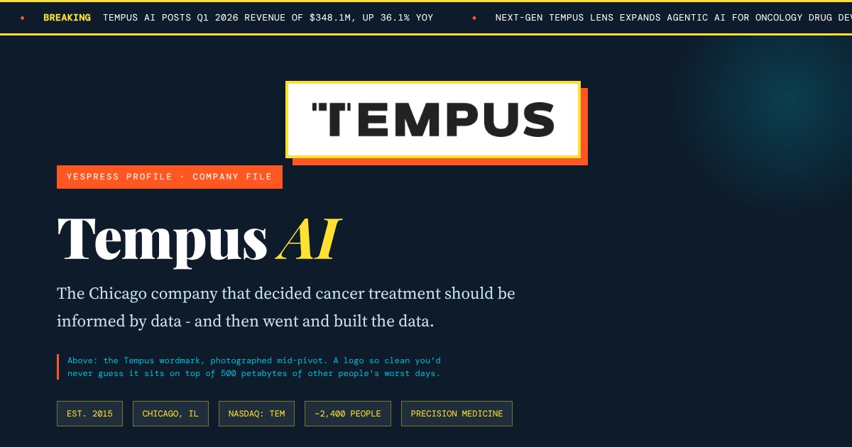 Tempus AI - The Cancer Data Company That Made Medicine Legible