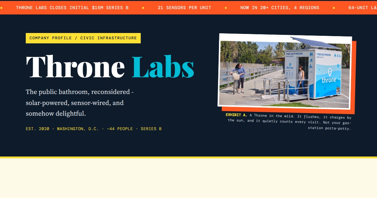 Throne Labs - The Smart Public Restroom, Reconsidered