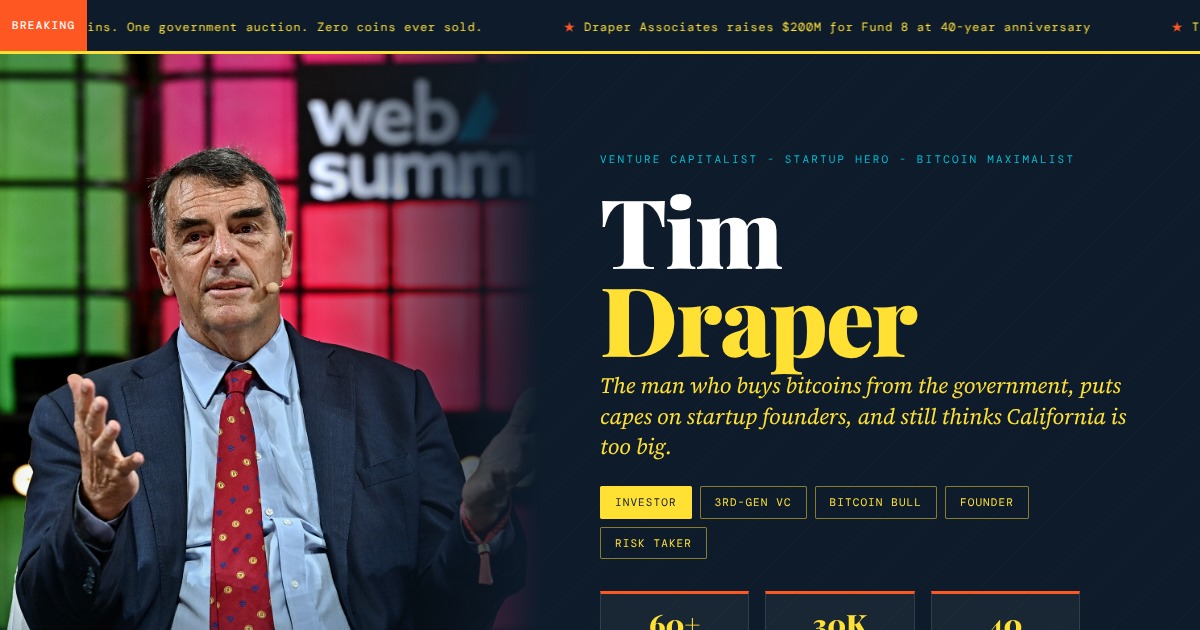 Tim Draper - Venture Capitalist, Bitcoin Bull, Startup Hero