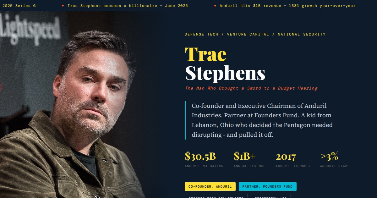 Trae Stephens - Co-Founder of Anduril, Partner at Founders Fund