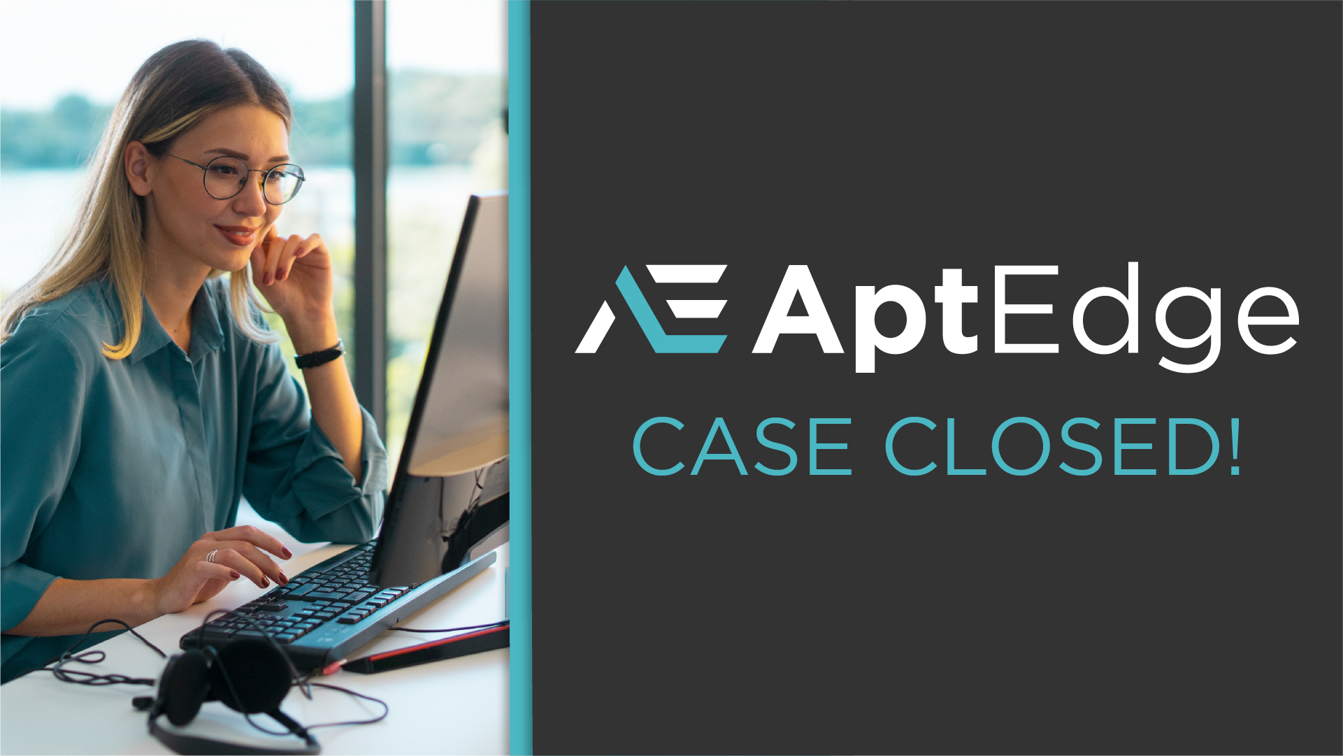 AptEdge brand mark and the tagline Case Closed