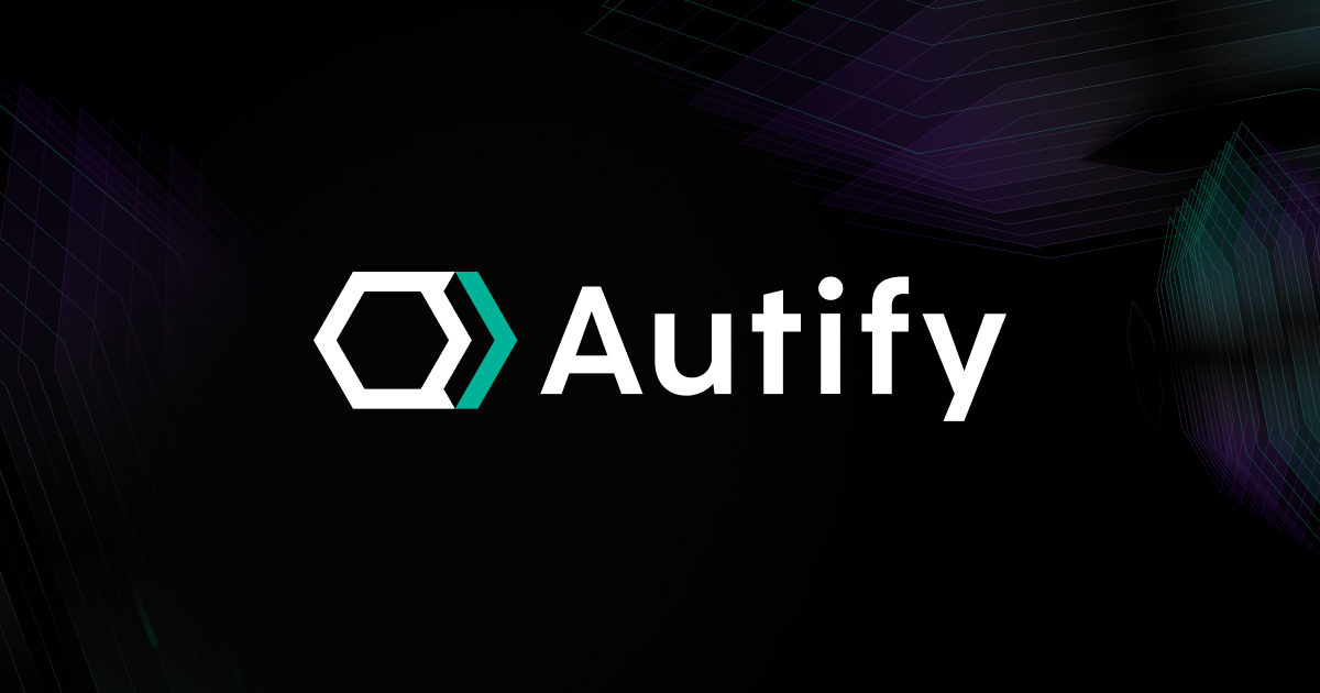 Autify logo - hexagonal mark with the wordmark Autify in white on a dark background